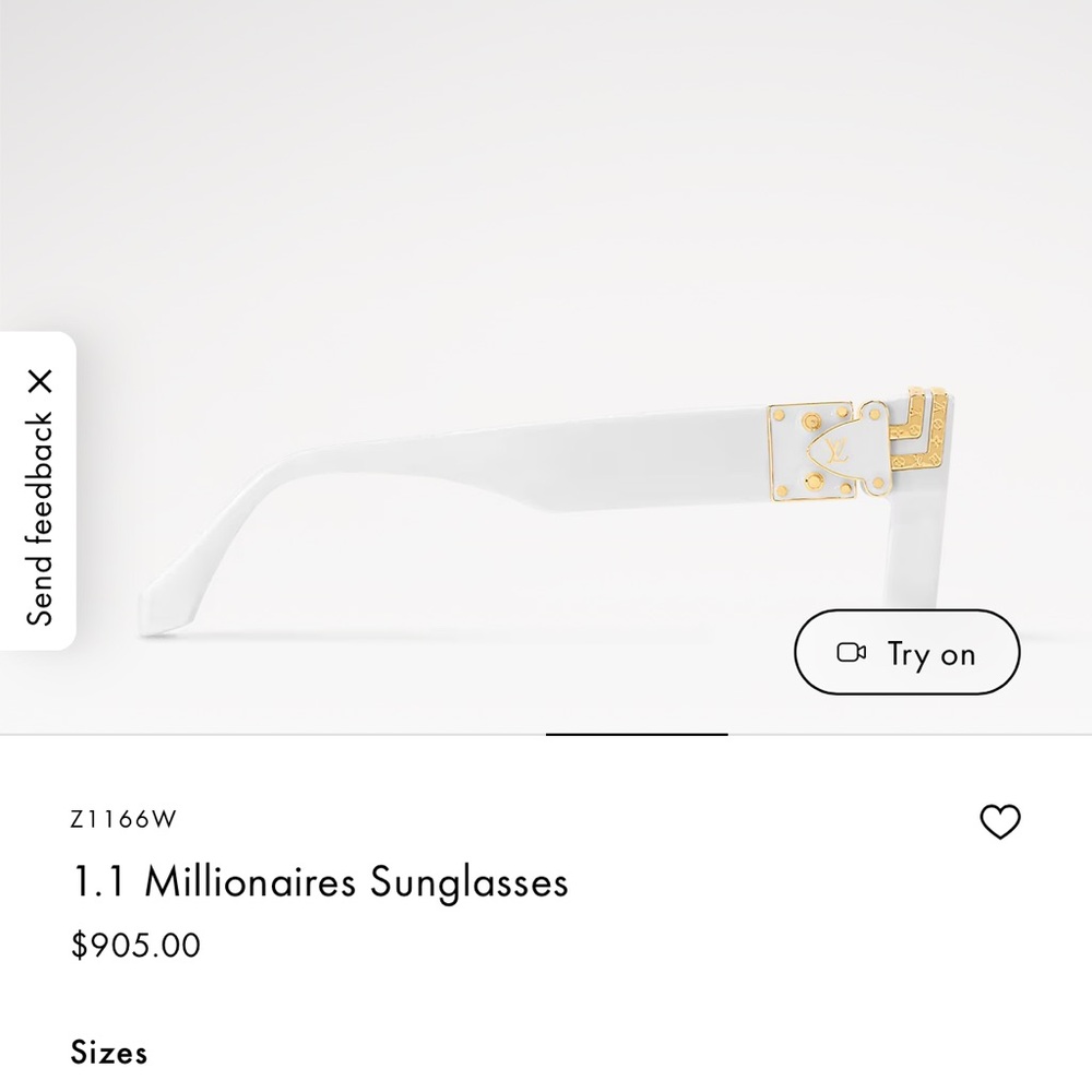 Louis Vuitton White 1.1 Millionaires Sunglasses - Picture 12 of 12
